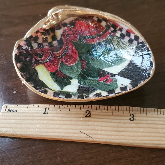 Handcrafted Inspired MacKenzie Childs Clam Trinket Dish ⚜🖤⚜❤ - Picture 3 of 3